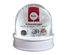 Rayher Bola de nieve para fotos, personalizable, 9 cm ø, marco de fotos original 70x63 mm, 5615600