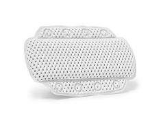 Relaxdays - Almohada para Cuarto de baño, 8 ventosas Antideslizantes, 20 x 31 x 5 cm, Blanco