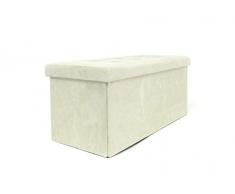 Biancheriaweb - Puf acolchado plegable, modelo de doble terciopelo, color crema