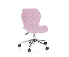 hjh OFFICE 670953 Silla giratoria para niÃ±os Joy II Tela Rosa, Silla para Jovenes o niÃ±os, Ajuste de Altura, Acolchado