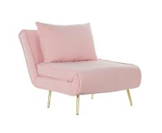 DRW Sofa Cama Individual de 90 cm Poliester Rosa Palo 129X75X73 cm