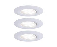 Paulmann 99931 Luminaria LED Calla, Redonda, Incl. 3x6,5 W IP65, Regulable, Foco, Blanco Mate, luz para Armario, plÃ¡stico, lÃ¡mpara empotrable 4000 K, 19.5 W