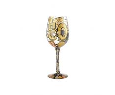 Enesco Lolita Figurita Copa De Vino 50° Aniversario, Multicolor, 18x18x22.5 cm