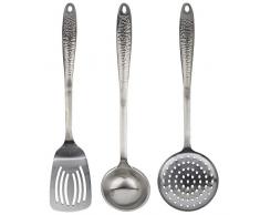 San Ignacio Q3786 Set 3 pcs utensilios de cocina-espumadera, cazo y espÃ¡tula-acero inoxidable colecciÃ³n Origen