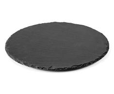 Lacor Bandeja Pizarra Redonda de Ã20 cm, Otro, Negro, 20 cm