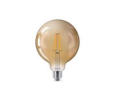 Philips LED bombilla forma globo, consumo de 8W equivalente a 50 W de una bombilla incandescente, casquillo gordo E27 luz blanca cálida, efecto ahumado