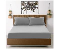 SÃ¡bana Bajera Ajustable tamaÃ±o King, Color Gris, sÃ¡bana de Cama Lisa con Esquina elÃ¡stica, sÃ¡bana de Tela de poliÃ©ster