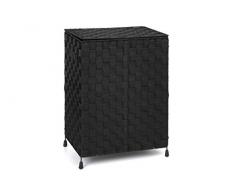 ARPAN Cesta para la Colada con Tapa y asa de inserción para facilitar el Transporte, práctica Caja organizadora para Ropa, Juguetes, Negro, W24.5 X H50.5 X D35.5 cm