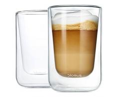 Blomus Nero - Juego de 2 vasos tÃ©rmicos para cafÃ© espresso, vidrio, Cristal transparente., 250 ml