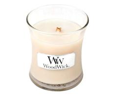 Woodwick Vainilla Vela aromÃ¡tica en Tarro pequeÃ±a, Blanco, 6.9x6.8x7.8 cm