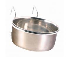 Trixie 5495 Comedero Bebedero Acero, con Gancho, 0.6 L, 12 cm