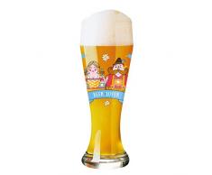 Ritzenhoff Weizen Copa de Cerveza, Cristal, Blau/Gelb/Rot/Rosa, 8.5 cm