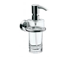 Emco 452100100 Rondo 2 - Dispensador de jabón de cristal transparente y bomba de dosificación de plástico, color cromado