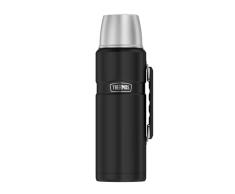THERMOS Termo King de acero inoxidable, negro de 1,2 l, termo con vaso para beber 4003.232.120, apto para lavavajillas, se mantiene caliente 24 horas frÃ­o durante 24 horas, sin BPA