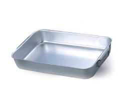 Ollas Agnelli Tostador Rectangular Mayor a Pesados Esquinas Redonda con 2 manijas Enlace Multi sin Remaches, Aluminio, Plata, 30x23x7 cm