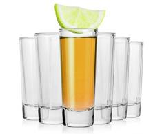 Alcohol Cage LONG SHOT Juego de Vasos - Vasos de Chupito PequeÃ±os de 65 ml - con Base pesada - Resistente y Apto para Lavavajillas - Vasos de Chupito de Vidrio de Vodka Divertido Juego de 6