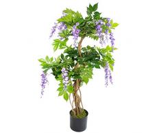 Leaf Hoja Planta Artificial, árbol de glicina, 110 cm, Color Morado, 110cm Purple