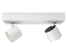 Philips myLiving Star - Barra de dos focos de techo, LED integrado, consume 4.5 W, luz blanca cálida, regulable