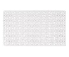 WENKO Alfombra de baÃ±o Rocha blanco 70 x 40 cm - Alfombra para baÃ±era antideslizante con muchas ventosas, Caucho natural, 40 x 70 cm, Blanco