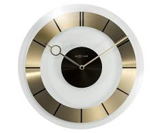 Reloj de pared NeXtime RETRO silencioso, de vidrio y metal, dorado, redondo, ø 31 cm