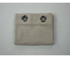 Linder/29/0269 375 Cortina con 8 Ojales Gris Redondo poliéster/Lino Natural Lavar Beige 140 x 250 cm