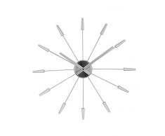 NeXtime reloj de pared PLUG INN, muy silencioso, plateado, acero inoxidable, redondo, ø 58 cm