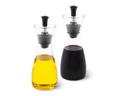 Cole & Mason H103018 Sawston Set de Aceitera y Vinagrera, 370ml, Juego De Botellas Dispensadoras/Decantadores, Vidrio/Acero Inoxidable, 2 x Botellas, Suministrado VacÃ­o, 2 AÃ±os de GarantÃ­a