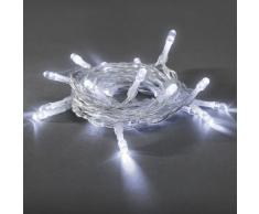 Konstsmide 1408-203 - Guirnalda de luces LED (20 diodos blancos, 2 pilas AA de 1,5 V, cable transparente)