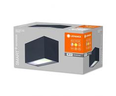 LEDVANCE SMART+ WI-FI WIDE BRICK RGB 14,5cm- Aplique LED regulable gris oscuro con carcasa de aluminio de alta calidad, rectangular, control de color RGB, 14W, 3000K blanco cÃ¡lido, 600 lÃºmenes, IP44