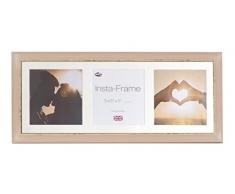 Inov8 21 x 20,32 cm tamaño pequeño Insta-Frame Marco para Instagram 3/de Estampado a Cuadros de Fotos con paspartú Blanco y Blanco con Borde, se Debe Lavar a Rosa