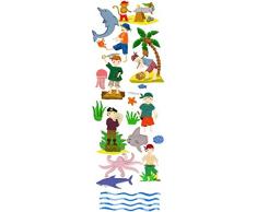 Plage Piratas DecoraciÃ³n Adhesiva, Vinilo, Multicolor, 68x0.05x24 cm