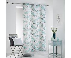 COTON DINTERIEUR Algodón de Interior Ashley Cortina con Ojales, algodón, Verde Menta, 140 x 240 cm