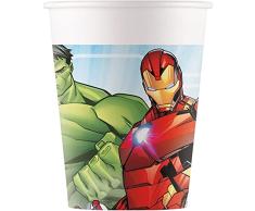 Procos 93467 Mighty Avengers - Vasos desechables de papel (capacidad mÃ¡xima 200 ml, 8 unidades), diseÃ±o de Los Vengadores