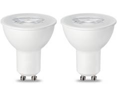 AmazonBasics Bombilla LED Foco GU10, 5.5W (equivalente a 50W), Blanco Cálido, Regulable- 2 unidades