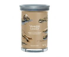 Yankee Candle Signature - Vela perfumada | Vela grande de ámbar y sándalo con doble mecha, mezcla de cera de soja de larga duración, regalo perfecto para mujeres