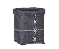 WENKO Cesto de baño de fieltro Maragris antracita - Cesta de baño, cesta de cocina Capacidad: 2 l, Poliéster, 15 x 15 x 15 cm, Antracita