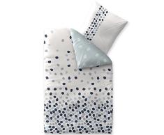CelinaTex Fashion Iris Ropa de Cama Reversible AlgodÃ³n Circulitos Blanco Azul Gris 155 x 200 cm