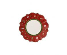 Villeroy & Boch 14-8585-2660 Plato para Pan Toys Delight, para Navidad, 17 cm, Porcelana, Rojo, 18.0x18.0x8.0 cm