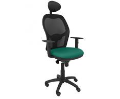 Piqueras Y Crespo (PIQU7) Silla Jorquera Malla Negra Asiento Bali Verde con cabecero Fijo Oficina, Talla Unica