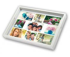 Zep W006 Bandeja con Foto, Madera, Blanco, 35.5x45.5x5.5 cm