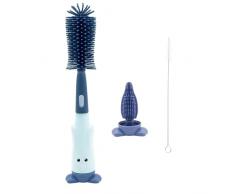 Cepillo Limpia biberones de Silicona Alyvisun con Cepillo para tetinas y Cepillo para pajitas, Cepillo para biberones [Grado alimenticio/sin rayones] Almacenamiento Vertical