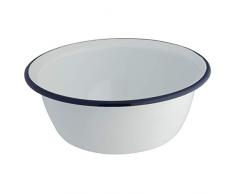 axentia 131723 tazón esmaltado, Acero, blanco