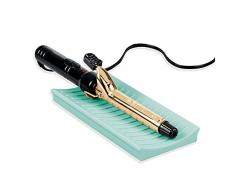 InterDesign Basic Tapete protector para apoyar el secador de pelo, estera de silicona resistente al calor para plancha de pelo y similares, celeste