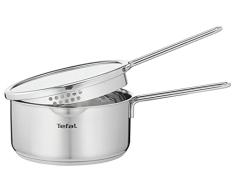 Tefal Nordica Cazo 16 cm acero inoxidable, tecnologÃ­a full induction, diseÃ±o minimalista, tapa de cristal, apta para gas, vitrocerÃ¡mica, elÃ©ctricas e inducciÃ³n, apto para horno resitente hasta 250Âº