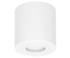 Adviti MEGY DLR GU10 Lampara Techo Salon Downlight Redondo Aluminio Max 50W IP54 (Blanco)