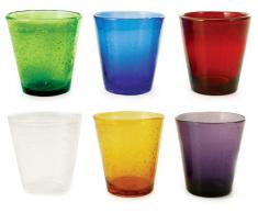 Villa dEste Juego de 6 Vasos de Agua Cancún, Multicolor