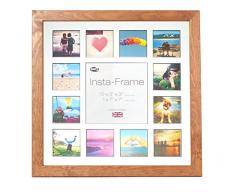 Inov8 16 x 40,64 cm Insta-Frame Kayla marco para Instagram 13/de estampado a cuadros de fotos con paspartú blanco y negro con borde, 2 unidades, roble claro