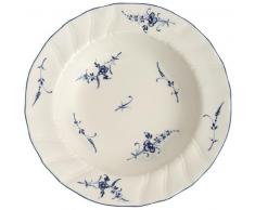 Villeroy & Boch Vieux Luxembourg Plato Hondo, 23 cm, Porcelana Premium, Blanco/Azul