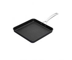 Le Creuset Parrilla grill de aluminio antiadherente, 28 cm, libre de PFOA, para todas las fuentes de calor, incluso la inducción, antracita/plateado