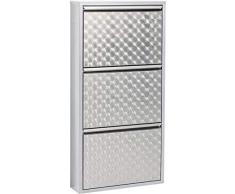 Kare Design Zapatero a 3 Solapas Carusa, Plata, 103 x 50 x 14 cm, Metal